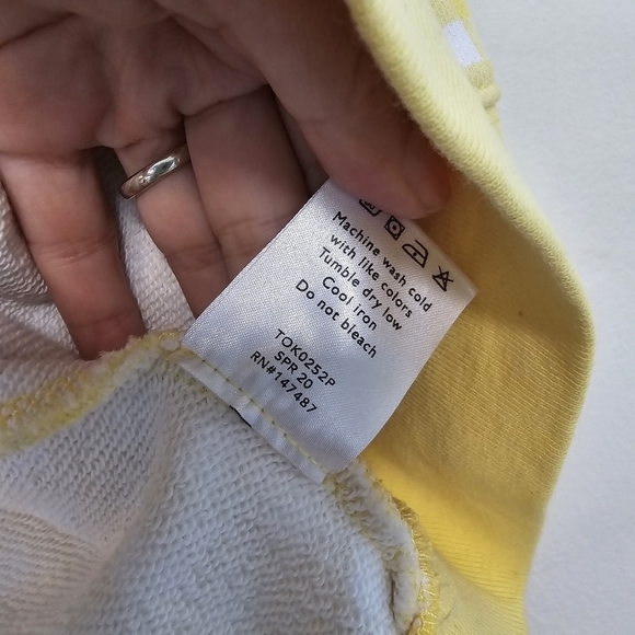 Draper James yellow white Natalie sweatshirt Gingham print Casual Lounge - Picture 10 of 10